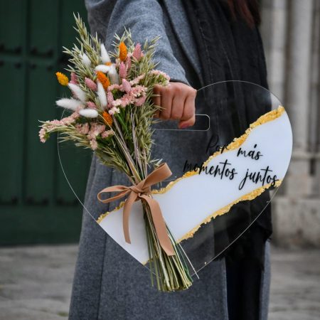 corazón flor seca real