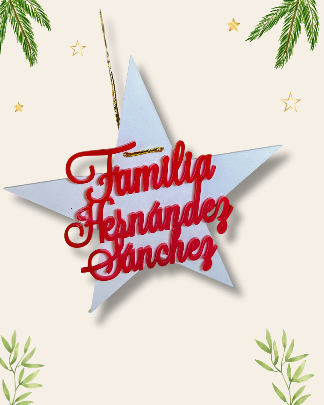 Estrella de familia metacrilato