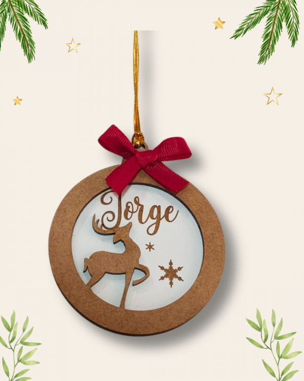 Bola de Navidad Renos personalizada con nombre