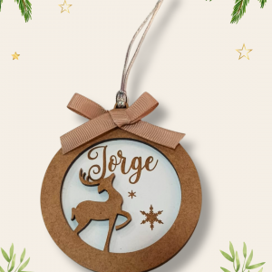 Bola de Navidad Renos personalizada con nombre