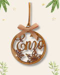 Bola de navidad de madera personalizada con nombre