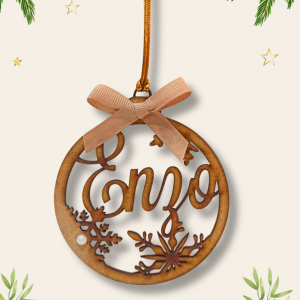Bola de navidad de madera personalizada con nombre