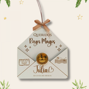 Sobre de Madera Personalizado Reyes Magos