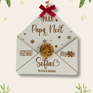 Sobre de Madera Personalizado Papá Noel