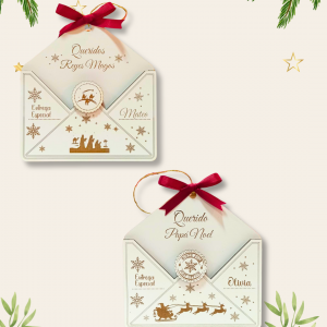 Pack Sobres de Madera Papá Noel y Reyes Magos