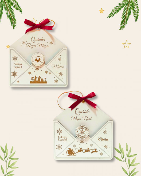 Pack Sobres de Madera Papá Noel y Reyes Magos