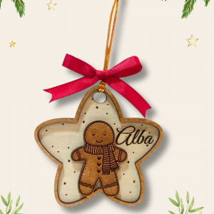 Colgante estrella muñeco de nieve