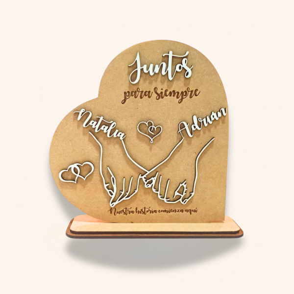 Placa corazón de madera