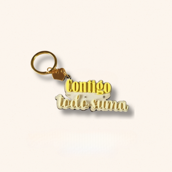 Llavero "contigo todo suma"