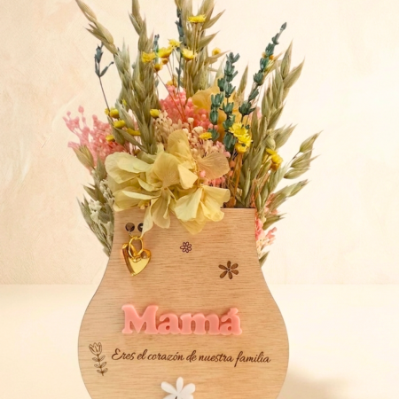 Jarrón “Mamá” con flores preservadas