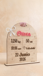 Placa de nacimiento personalizada en madera