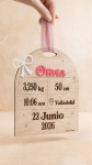Placa de nacimiento personalizada en madera