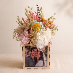 Centro floral personalizado con foto